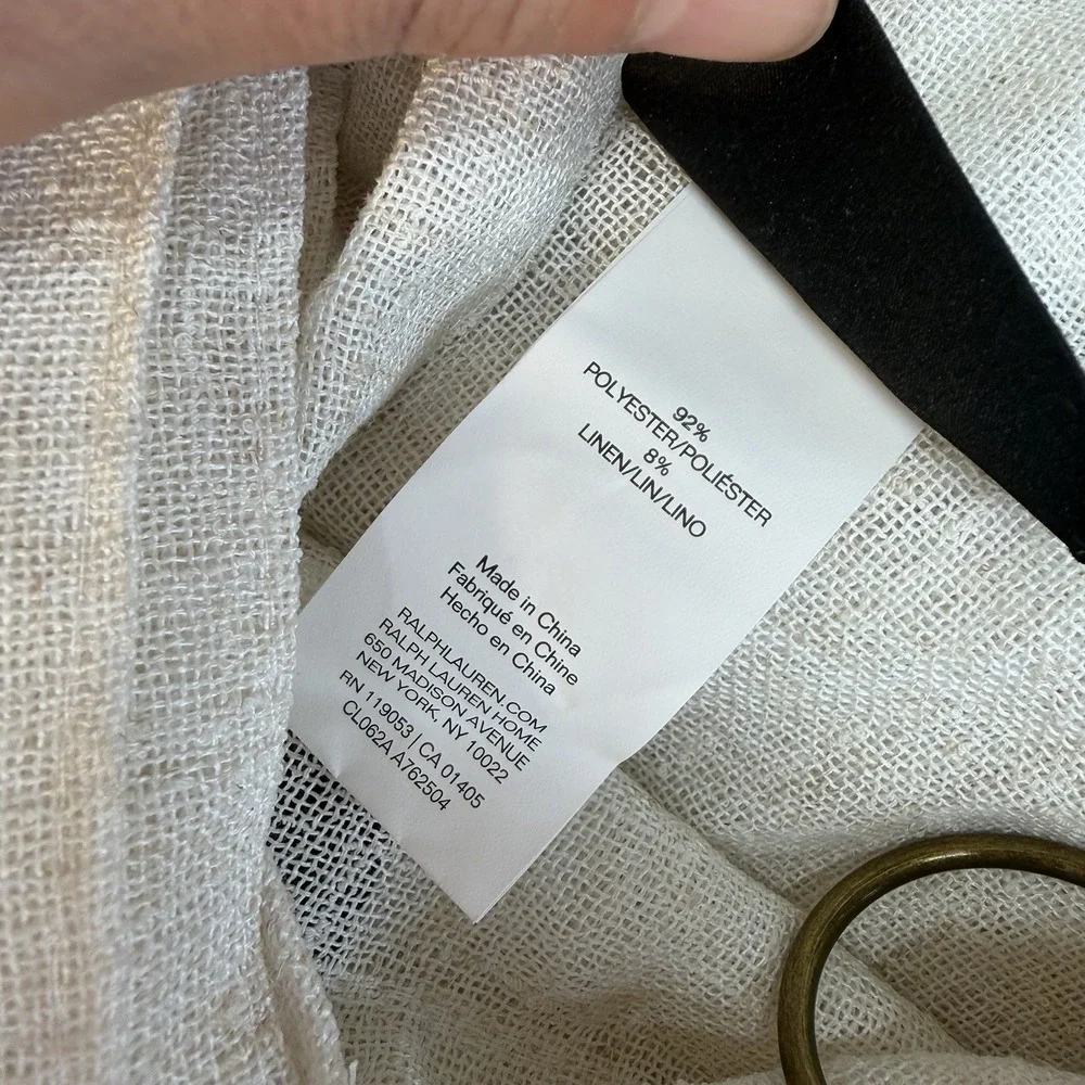 Ralph Lauren 2 Pc Window Curtains Panels 52x84 White Top Rings New